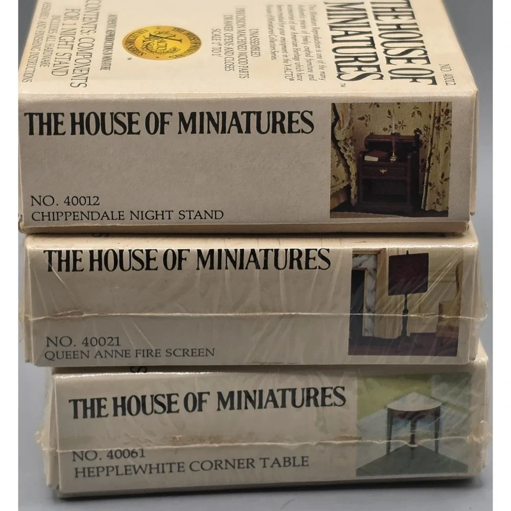 Vintage X-Acto House of Miniatures Wood Furniture Kits Lot of 3 1:12 Scale